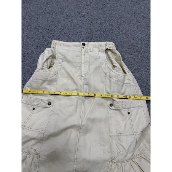 Free People Maxi Skirt Beige Rough Riding Preppy Retro Boho Vacay Small New - Picture 8 of 13